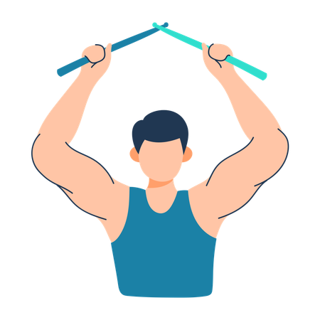 Man is doing pound fit  イラスト