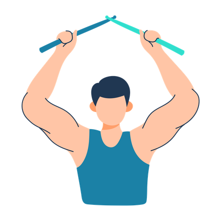 Man is doing pound fit  Illustration