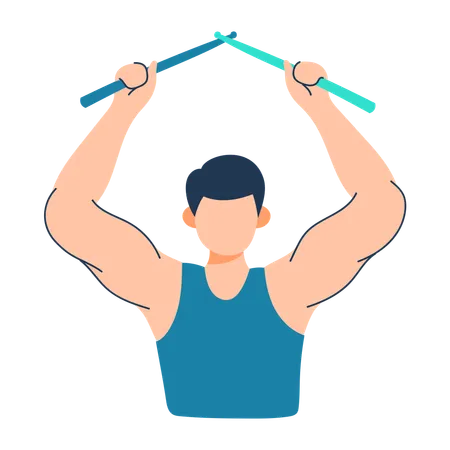 Man is doing pound fit  Illustration