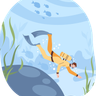 illustrations of diving