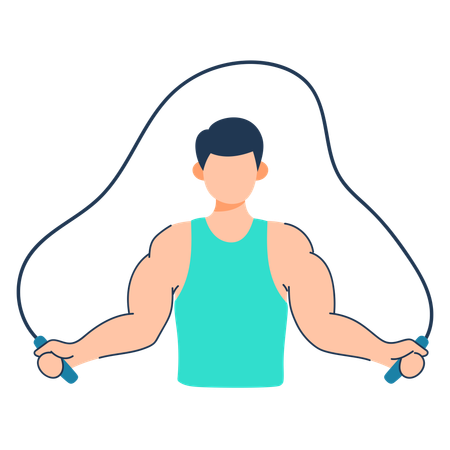 Man is doing skipping exercise  Illustration