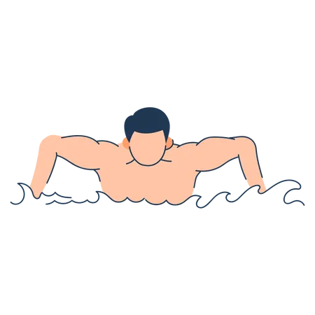 Man is doing swimming laps  Illustration
