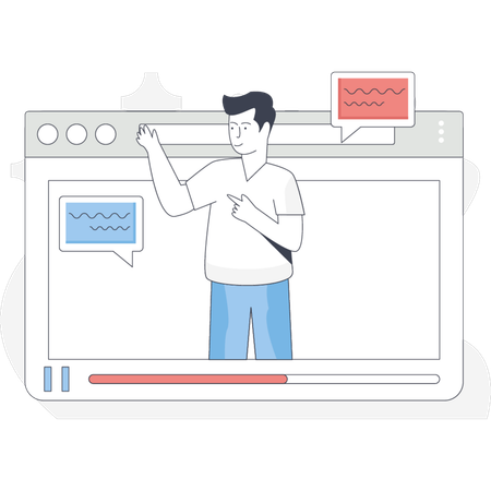 Man is doing web learning  Illustration