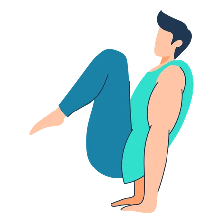 Man is doing yoga workout  Illustration