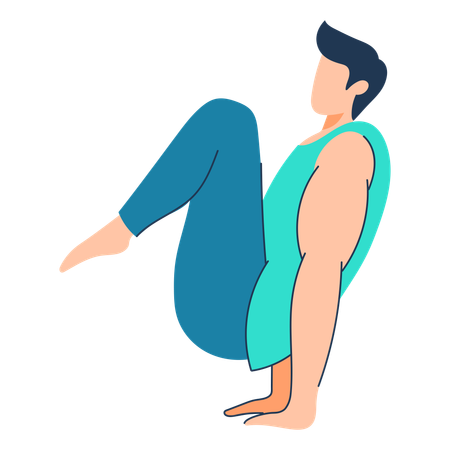 Man is doing yoga workout  Illustration