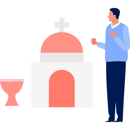 Man is enjoying coffee  Illustration
