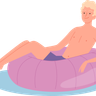 illustrations for man relaxing in swimming pool