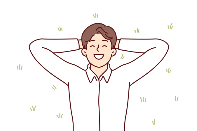 Man is in happy mood  Illustration