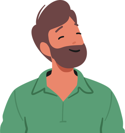 Man is in joyful mood  Illustration