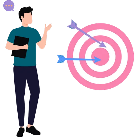 Man is looking at the target  Illustration