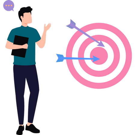 Man is looking at the target  Illustration