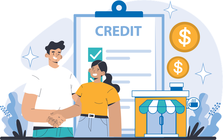 Man is paying credit card bill  Illustration