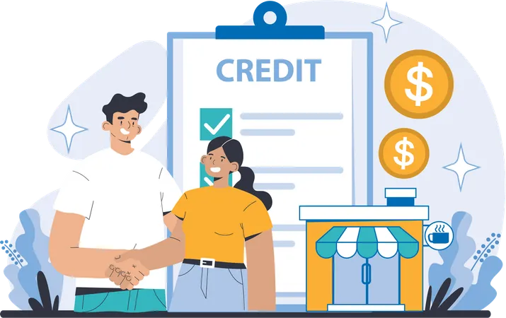 Man is paying credit card bill  Illustration