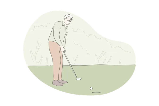 Man is playing golf  Illustration