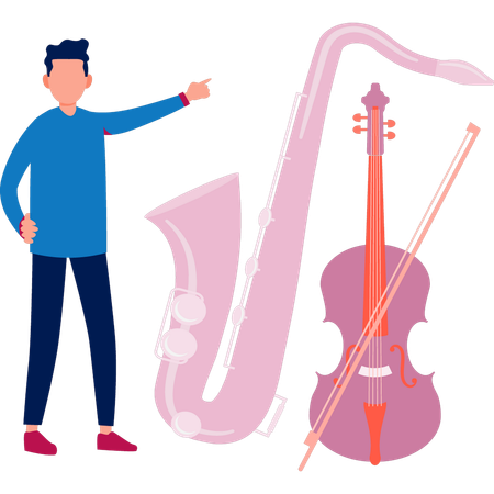Man is playing music  Illustration