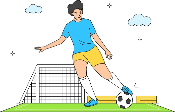 Man is playing soccer  Illustration