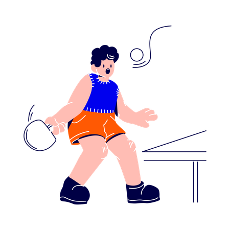 Man is playing table tennis  Illustration