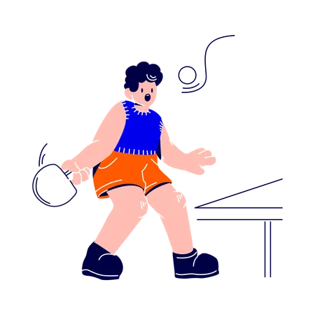 Man is playing table tennis  Illustration