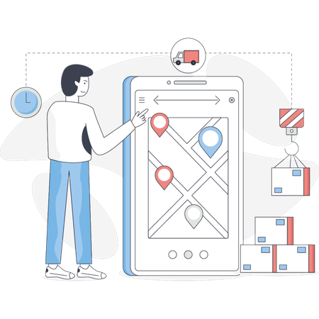 Man is pointing logistic distribution  Illustration