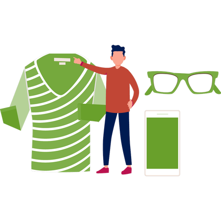 Man is pointing shirt  Illustration