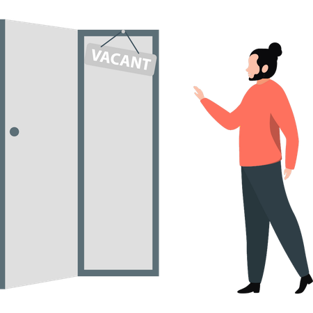 Man is pointing vacant tag  Illustration