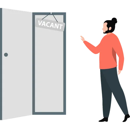 Man is pointing vacant tag  Illustration