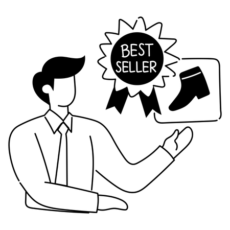 Man is purchasing best seller product  Illustration