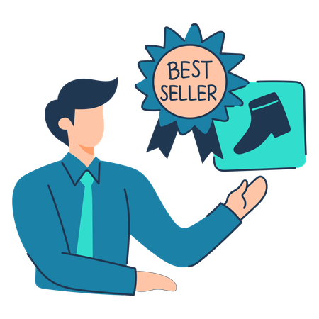 Man is purchasing best seller product  Illustration