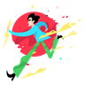 illustration male villain running