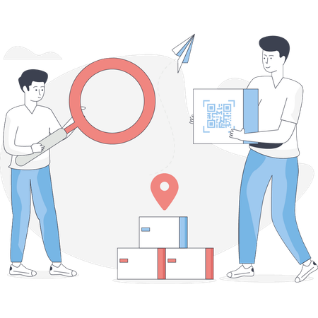 Man is searching deliver location  Illustration