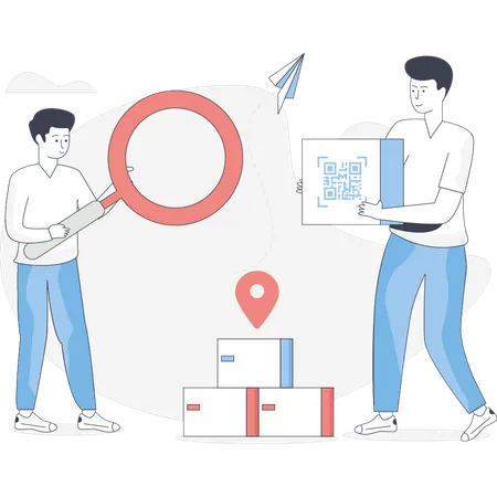 Man is searching deliver location  Illustration