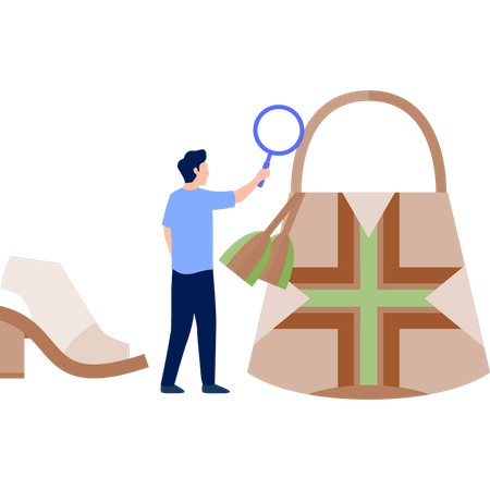Man is searching on hand craft  Illustration