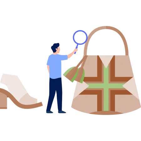 Man is searching on hand craft  Illustration