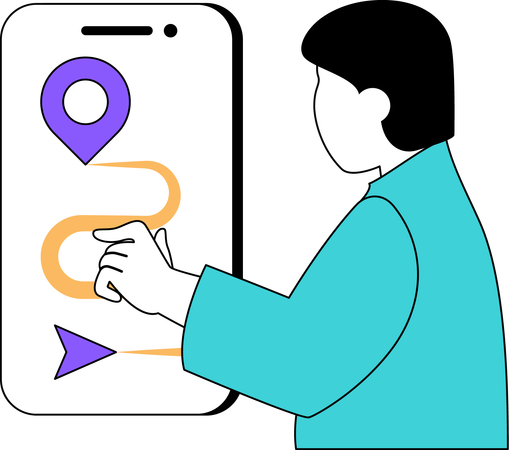 Man is searching online location  Illustration