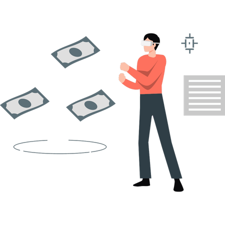 Man is showing business profit  Illustration