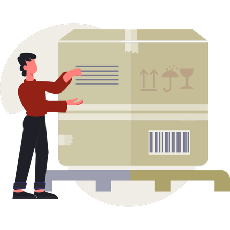 Man is showing delivery box  Illustration