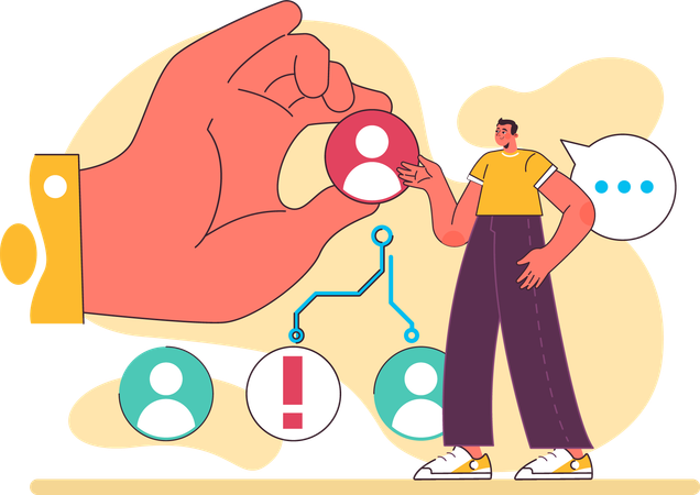 Man is showing employee  Illustration