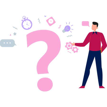 Man is showing the question mark sign  Illustration