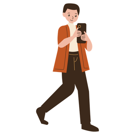 Man is taking photos using a cell phone  Illustration