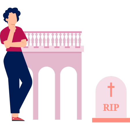 Man is thinking about rip  Illustration