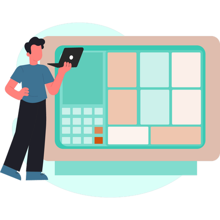 Man is using laptop  Illustration