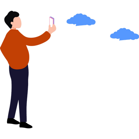 Man is using mobile phone  Illustration