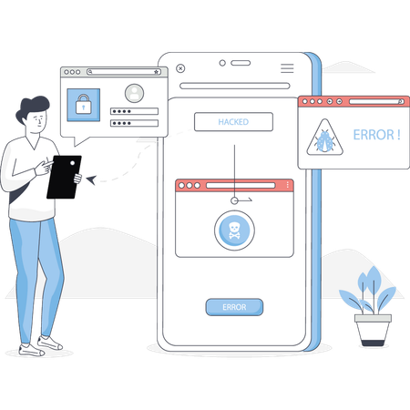 Man is verify password  Illustration