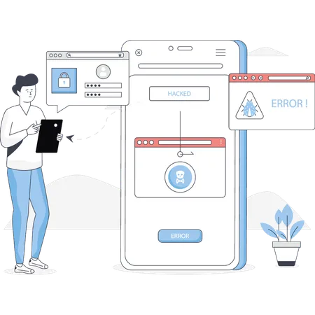 Man is verify password  Illustration