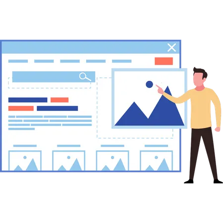 Man is working on the website  Illustration