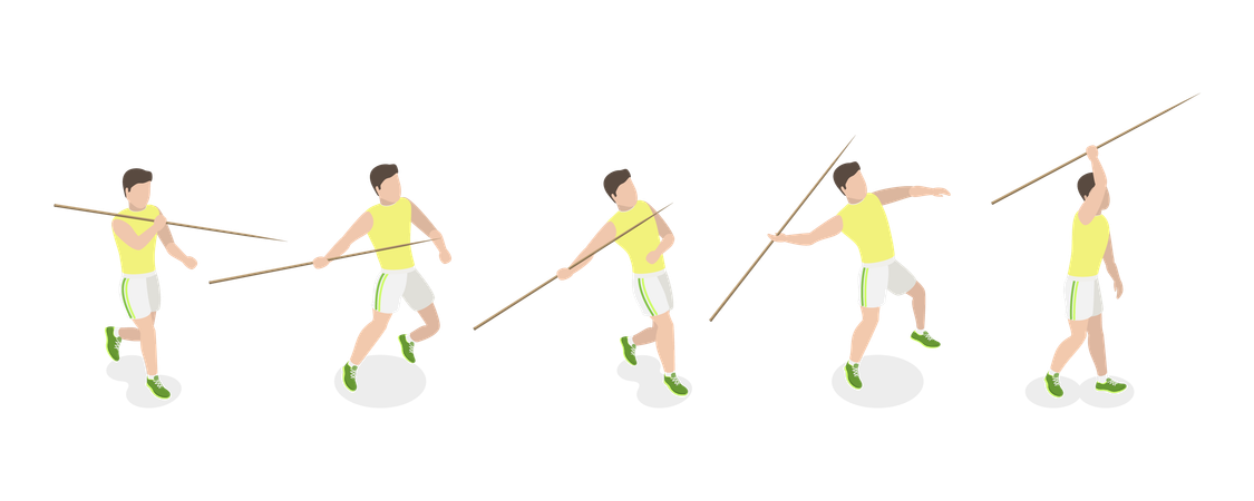 Man Javeling Throwing  Illustration