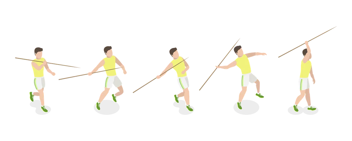 Man Javeling Throwing  Illustration