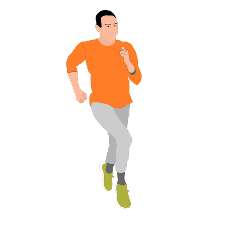 Man Jogging Illustration