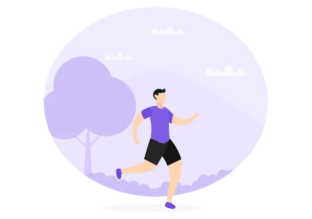 Man Jogging In Park  Illustration