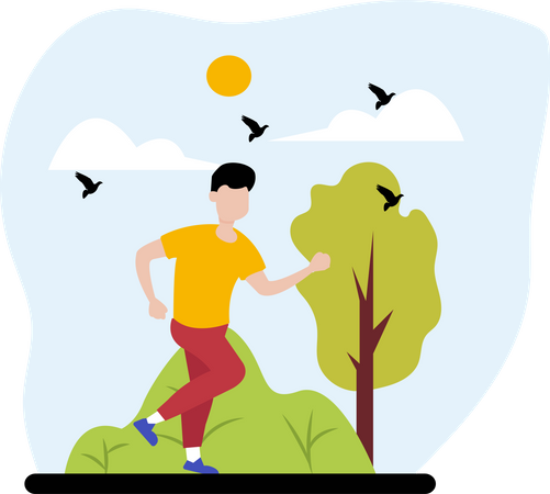 Man jogging outside  Illustration